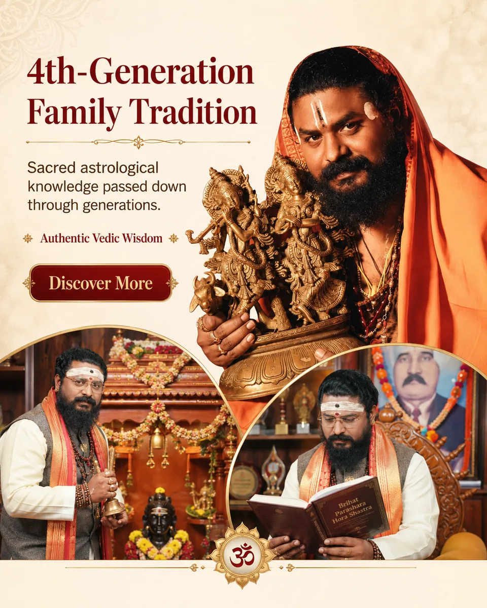 4th-Generation Family Tradition, sacred astrological knowledge passed down through generations, authentic Vedic wisdom